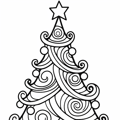 Image For Post Classic Christmas Tree Display - Printable Coloring Page