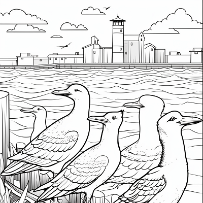 Image For Post Seaside Winged Creatures - Printable Coloring Page