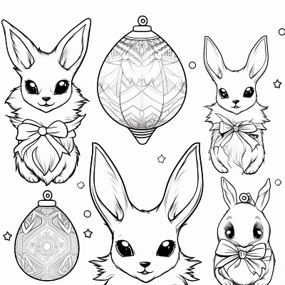 Image For Post | Pokemon Eevee evolutions in a holiday mood; detailed strokes and holiday motifs. printable coloring page, black and white, free download - [Eevee Evolutions Coloring Pages: Adult, Kids, Pokemon Coloring](https://hero.page/coloring/eevee-evolutions-coloring-pages:-adult-kids-pokemon-coloring)