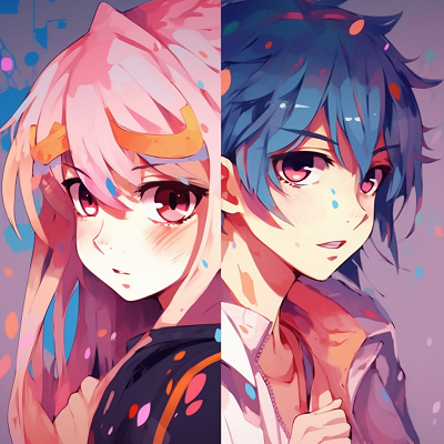 Image For Post | A pair of anime characters, individual details captured vividly against a vibrant background. vibrant matching anime pfpHD, free download - [matching anime pfp](https://hero.page/pfp/matching-anime-pfp)