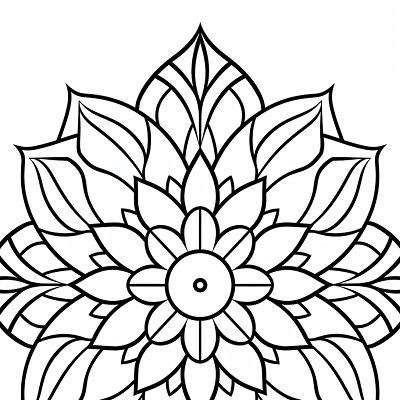 Image For Post Symmetrical Bloom Mandala - Printable Coloring Page