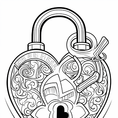 Image For Post Heart Lock and Key Love Unlocked - Printable Coloring Page