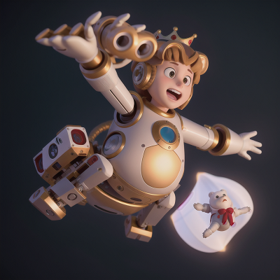 Image For Post Anime, flying, king, ghost, robot, bear, HD, 4K, AI Generated Art