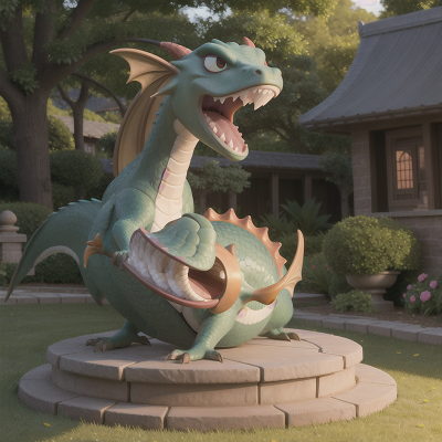 Image For Post Anime, garden, teleportation device, museum, dragon, fish, HD, 4K, AI Generated Art