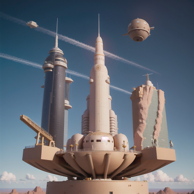 Image For Post Anime, skyscraper, space station, book, statue, desert, HD, 4K, AI Generated Art