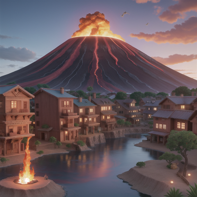 Image For Post Anime, volcano, wild west town, bird, mountains, underwater city, HD, 4K, AI Generated Art