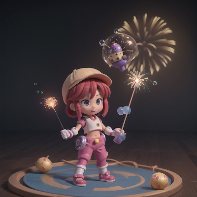 Image For Post Anime, hat, bubble tea, robot, flying carpet, fireworks, HD, 4K, AI Generated Art