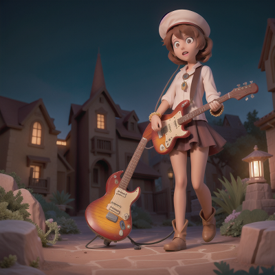 Image For Post Anime, teleportation device, haunted mansion, desert oasis, electric guitar, cursed amulet, HD, 4K, AI Generated Art