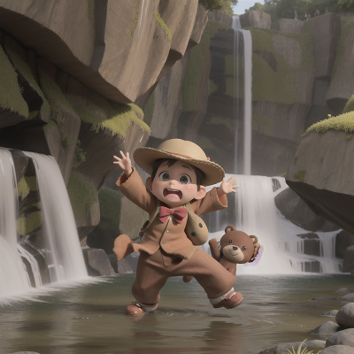 Image For Post Anime, hat, dancing, bear, waterfall, crying, HD, 4K, AI Generated Art