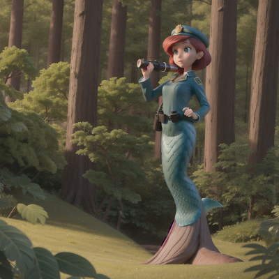 Image For Post Anime, drought, forest, telescope, police officer, mermaid, HD, 4K, AI Generated Art