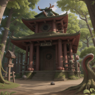 Image For Post Anime, hat, kraken, forest, temple, market, HD, 4K, AI Generated Art