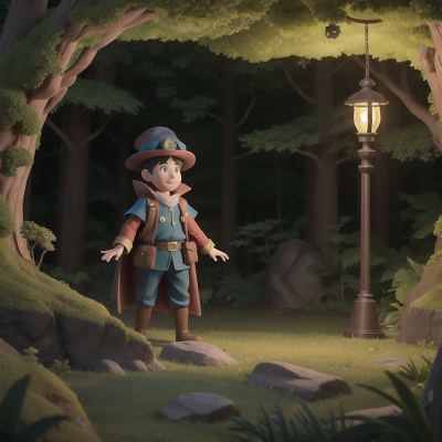 Image For Post Anime, enchanted forest, police officer, cave, lamp, wizard, HD, 4K, AI Generated Art