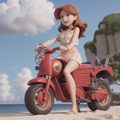 Image For Post Anime, beach, bravery, detective, tractor, violin, HD, 4K, AI Generated Art
