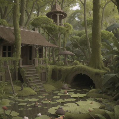 Image For Post Anime, swamp, jungle, city, airplane, haunted mansion, HD, 4K, AI Generated Art