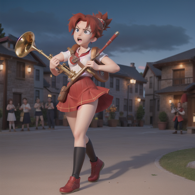 Image For Post Anime, shield, saxophone, anger, bagpipes, wind, HD, 4K, AI Generated Art