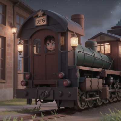 Image For Post Anime, cursed amulet, city, detective, train, stars, HD, 4K, AI Generated Art