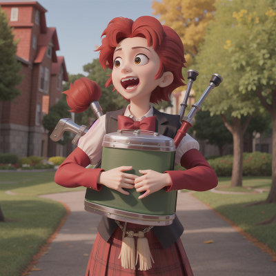 Image For Post Anime, bagpipes, success, park, vampire's coffin, accordion, HD, 4K, AI Generated Art