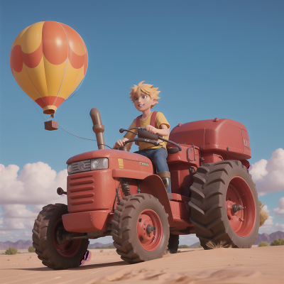 Image For Post Anime, tractor, desert, phoenix, sabertooth tiger, balloon, HD, 4K, AI Generated Art
