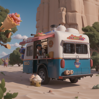 Image For Post Anime, taco truck, bubble tea, desert, wizard's hat, space, HD, 4K, AI Generated Art