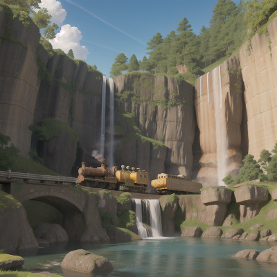 Image For Post Anime, drum, waterfall, airplane, train, swamp, HD, 4K, AI Generated Art