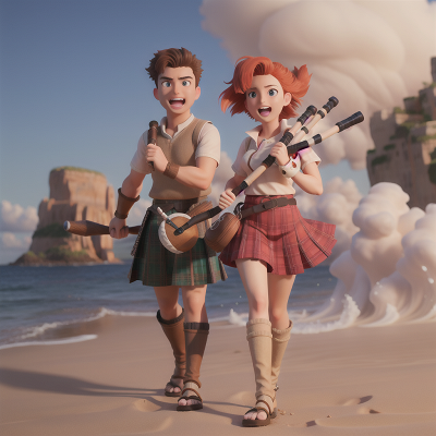 Image For Post Anime, bagpipes, sandstorm, island, betrayal, romance, HD, 4K, AI Generated Art