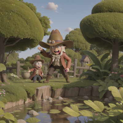 Image For Post Anime, garden, swamp, anger, wizard's hat, cowboys, HD, 4K, AI Generated Art