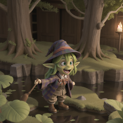 Image For Post Anime, invisibility cloak, swamp, goblin, teacher, witch, HD, 4K, AI Generated Art