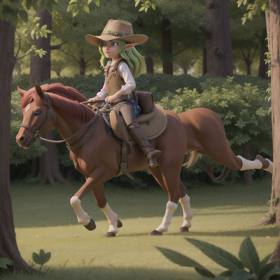 Image For Post Anime, cowboys, forest, farm, demon, elf, HD, 4K, AI Generated Art