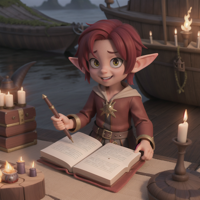 Image For Post Anime, success, spell book, boat, betrayal, goblin, HD, 4K, AI Generated Art