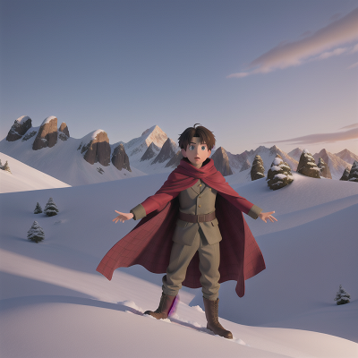 Image For Post Anime, invisibility cloak, snow, mountains, hero, detective, HD, 4K, AI Generated Art