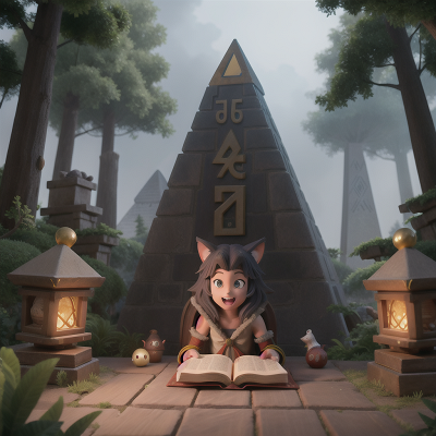 Image For Post Anime, werewolf, book, wizard, pyramid, enchanted forest, HD, 4K, AI Generated Art