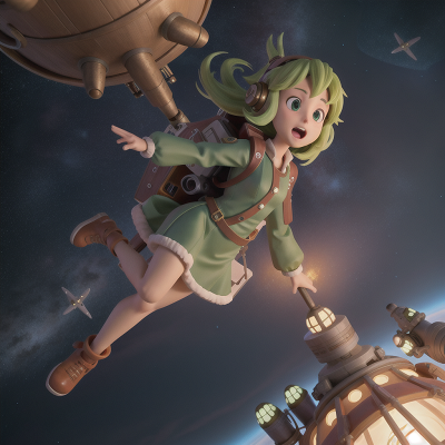 Image For Post Anime, flying, singing, space station, swamp, ancient scroll, HD, 4K, AI Generated Art