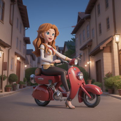 Image For Post Anime, romance, bicycle, sled, statue, car, HD, 4K, AI Generated Art