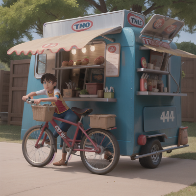 Image For Post Anime, bicycle, taco truck, hero, knight, fighting, HD, 4K, AI Generated Art