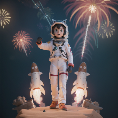 Image For Post Anime, astronaut, fireworks, shark, space shuttle, confusion, HD, 4K, AI Generated Art