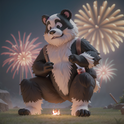 Image For Post Anime, panda, helicopter, bigfoot, zombie, fireworks, HD, 4K, AI Generated Art