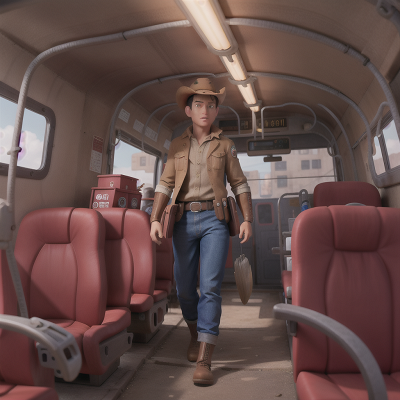 Image For Post Anime, bus, cyborg, cowboys, archaeologist, cave, HD, 4K, AI Generated Art