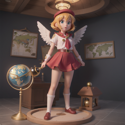 Image For Post Anime, map, angel, police officer, crystal ball, hail, HD, 4K, AI Generated Art