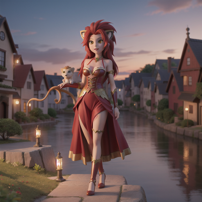 Image For Post Anime, vampire, fairy, city, fish, lion, HD, 4K, AI Generated Art