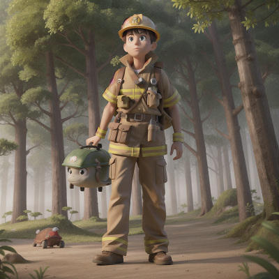 Image For Post Anime, fog, turtle, forest, firefighter, archaeologist, HD, 4K, AI Generated Art