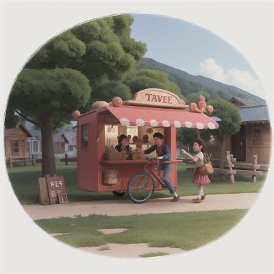 Image For Post Anime, village, bicycle, taco truck, haunted mansion, fruit market, HD, 4K, AI Generated Art
