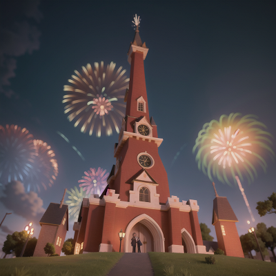 Image For Post Anime, enchanted mirror, tower, fireworks, camera, vampire, HD, 4K, AI Generated Art