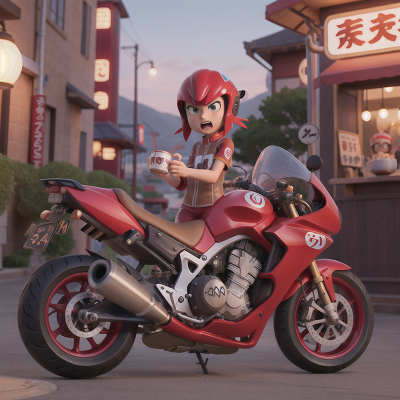 Image For Post Anime, motorcycle, sushi, anger, rocket, coffee shop, HD, 4K, AI Generated Art
