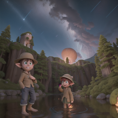 Image For Post Anime, hat, meteor shower, flood, goblin, bigfoot, HD, 4K, AI Generated Art