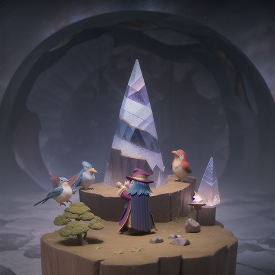 Image For Post Anime, wizard's hat, bird, crystal, betrayal, space, HD, 4K, AI Generated Art