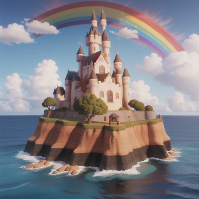 Image For Post Anime, rainbow, betrayal, ocean, castle, firefighter, HD, 4K, AI Generated Art