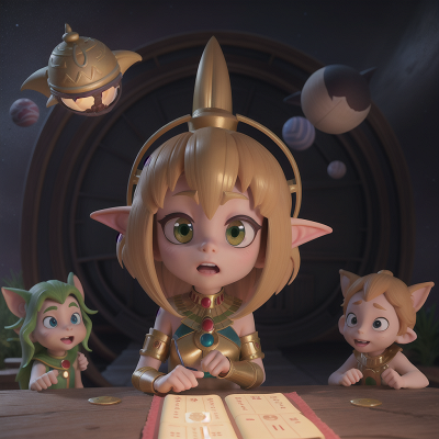 Image For Post Anime, goblin, pharaoh, princess, space, confusion, HD, 4K, AI Generated Art