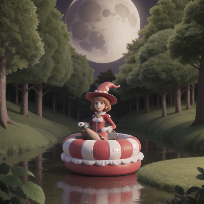 Image For Post Anime, circus, moonlight, hovercraft, forest, witch, HD, 4K, AI Generated Art