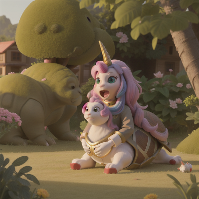 Image For Post Anime, turtle, unicorn, rabbit, queen, cat, HD, 4K, AI Generated Art