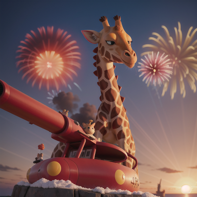 Image For Post Anime, anger, giraffe, fireworks, submarine, sunrise, HD, 4K, AI Generated Art